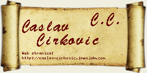 Časlav Ćirković vizit kartica